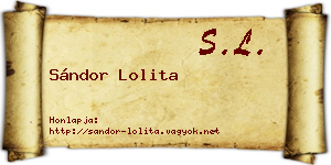 Sándor Lolita névjegykártya